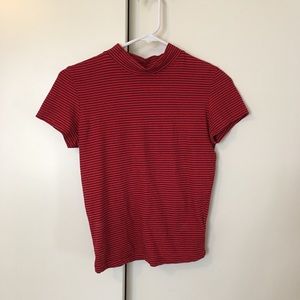 Red and black crop top